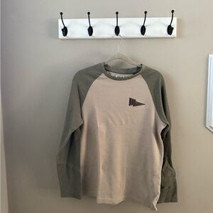Hurley Olive and Cream Long Sleeve Top